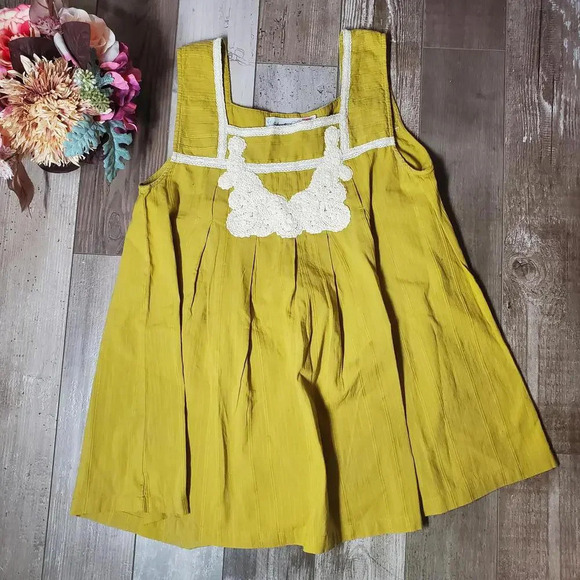 NWT Friday's Project Olive Green and Cream Embroidered Women's Sleeveless Blouse - Picture 11 of 15